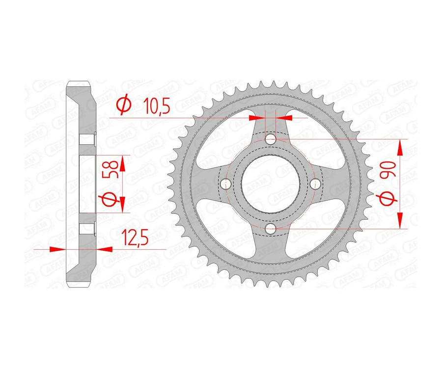 Couronne AFAM acier standard 10216 - 428