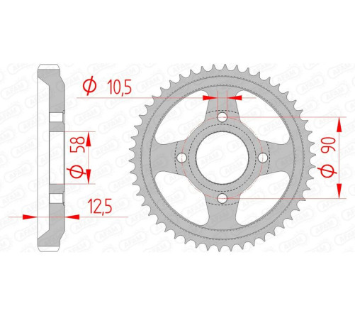 Couronne AFAM acier standard 10216 - 428 - 1074333001