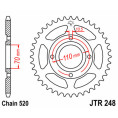 Couronne JT SPROCKETS acier standard 248 - 520