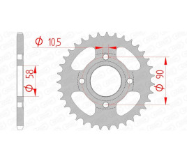 Couronne AFAM acier standard 10214 - 520 - 1074331002