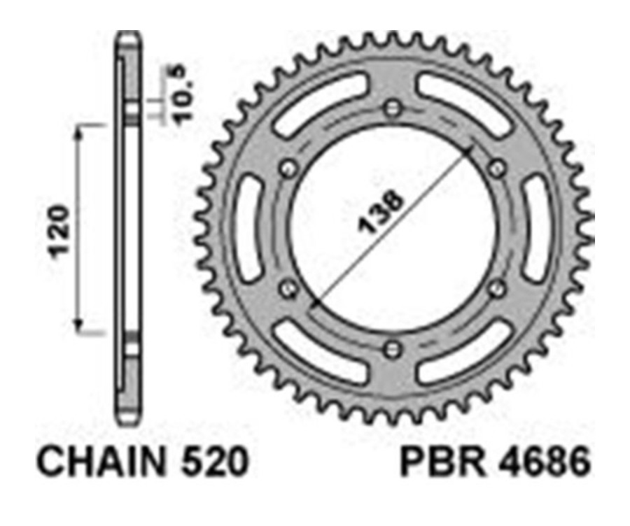 Couronne PBR acier C45 standard 4686 - 520