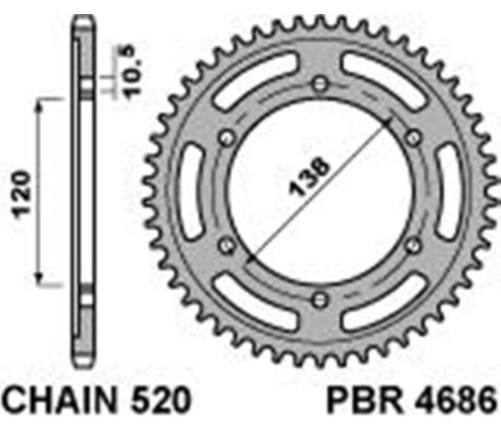 Couronne PBR acier C45 standard 4686 - 520