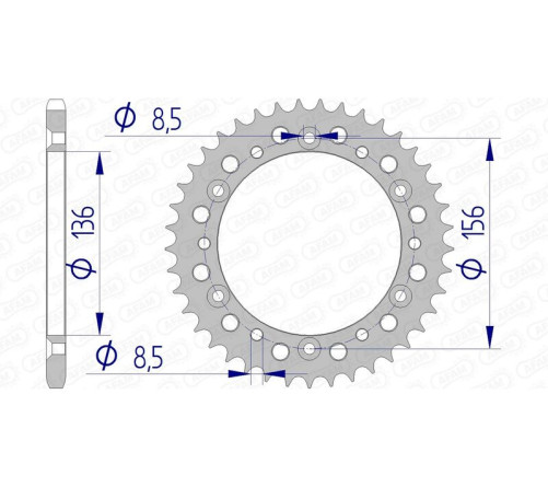 Couronne AFAM aluminium 15303 - 520 - 1074540001