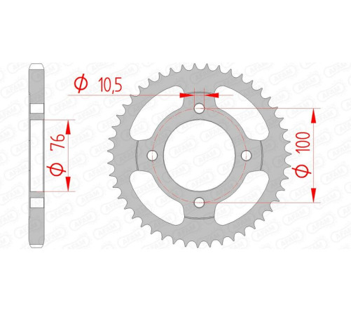 Couronne AFAM acier standard 14208 - 428 - 1074498001