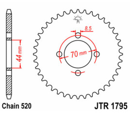 Couronne JT SPROCKETS acier standard 1795 - 520 - 1074945001