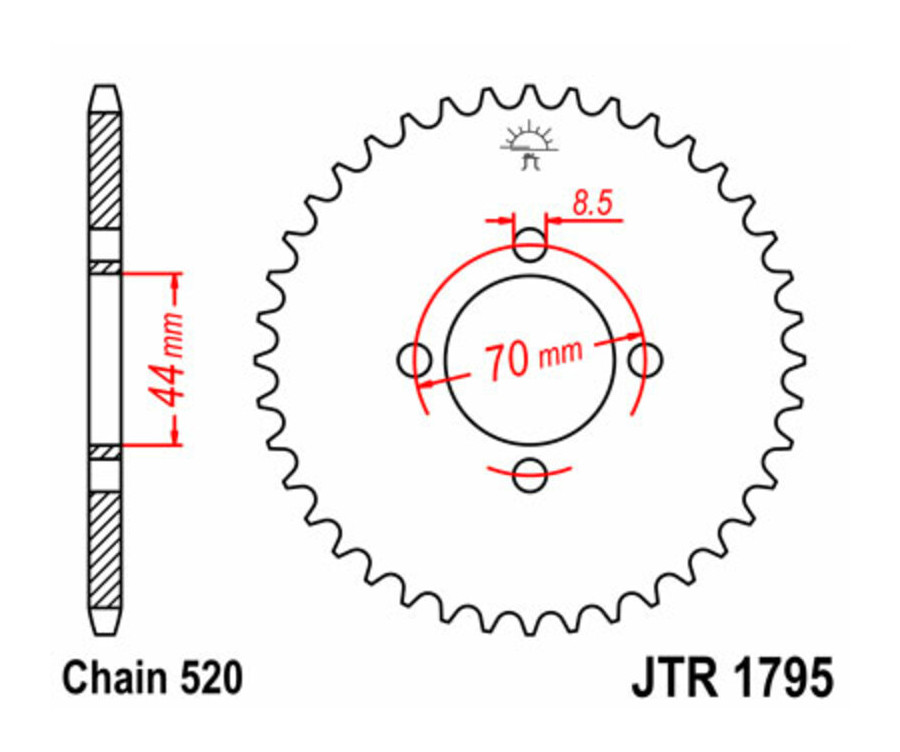 Couronne JT SPROCKETS acier standard 1795 - 520