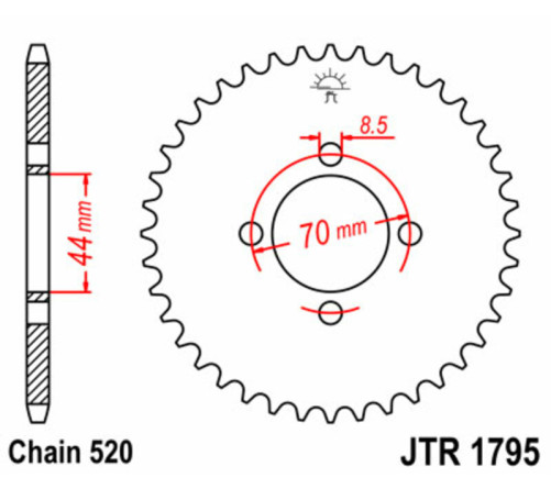 Couronne JT SPROCKETS acier standard 1795 - 520 - 1074945001