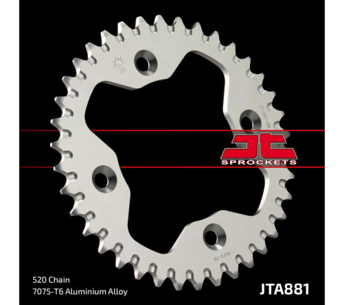 Couronne JT SPROCKETS aluminium ultra-light 881 - 520 - 1096579001