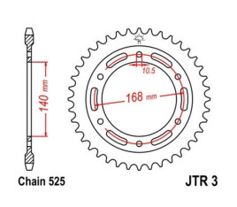 Couronne JT SPROCKETS zinc standard 3 - 525 - 1075032003