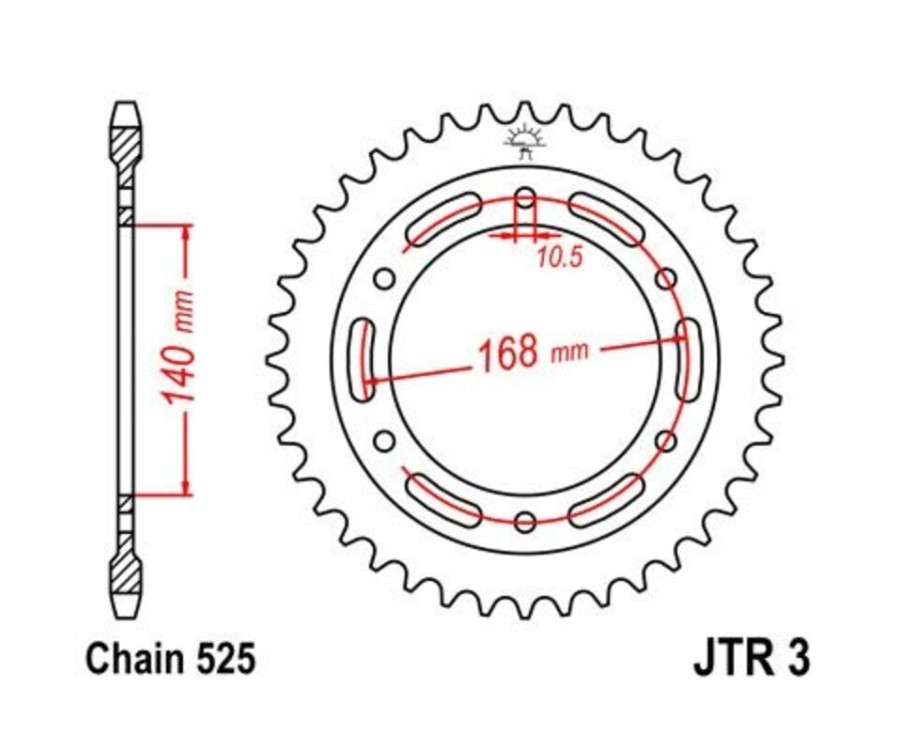 Couronne JT SPROCKETS zinc standard 3 - 525