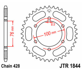 Couronne JT SPROCKETS acier standard 1844 - 428 - 1074959002