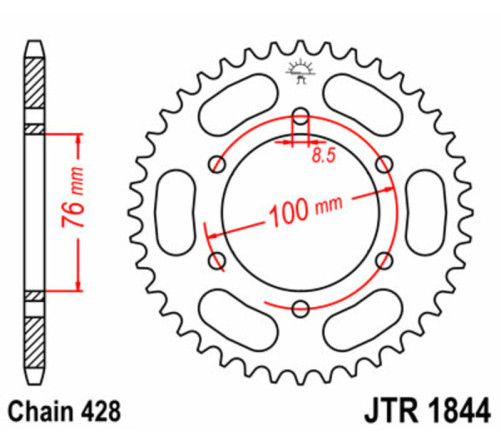 Couronne JT SPROCKETS acier standard 1844 - 428 - 1074959002