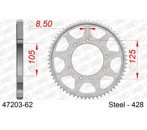 Couronne AFAM acier standard 47203 - 428 - 1096617001