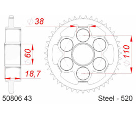 Couronne AFAM acier standard 50806 - 520 - 1074682001