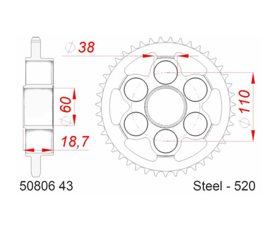 Couronne AFAM acier standard 50806 - 520