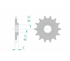 Pignon AFAM acier standard 70600 - 520