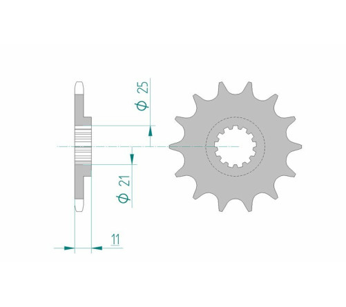 Pignon AFAM acier standard 70600 - 520