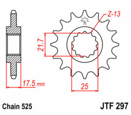 Pignon JT SPROCKETS acier standard 297 - 525