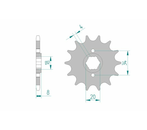 Pignon AFAM acier standard 20306 - 520