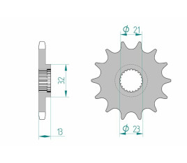 Pignon AFAM acier standard 21311 - 428