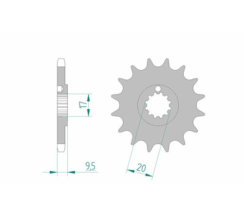 Pignon AFAM acier anti-boue 94202 - 428 - 1077168003