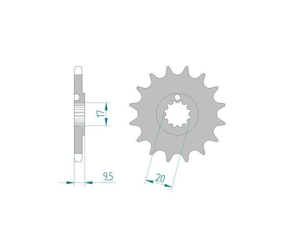 Pignon AFAM acier anti-boue 94202 - 428