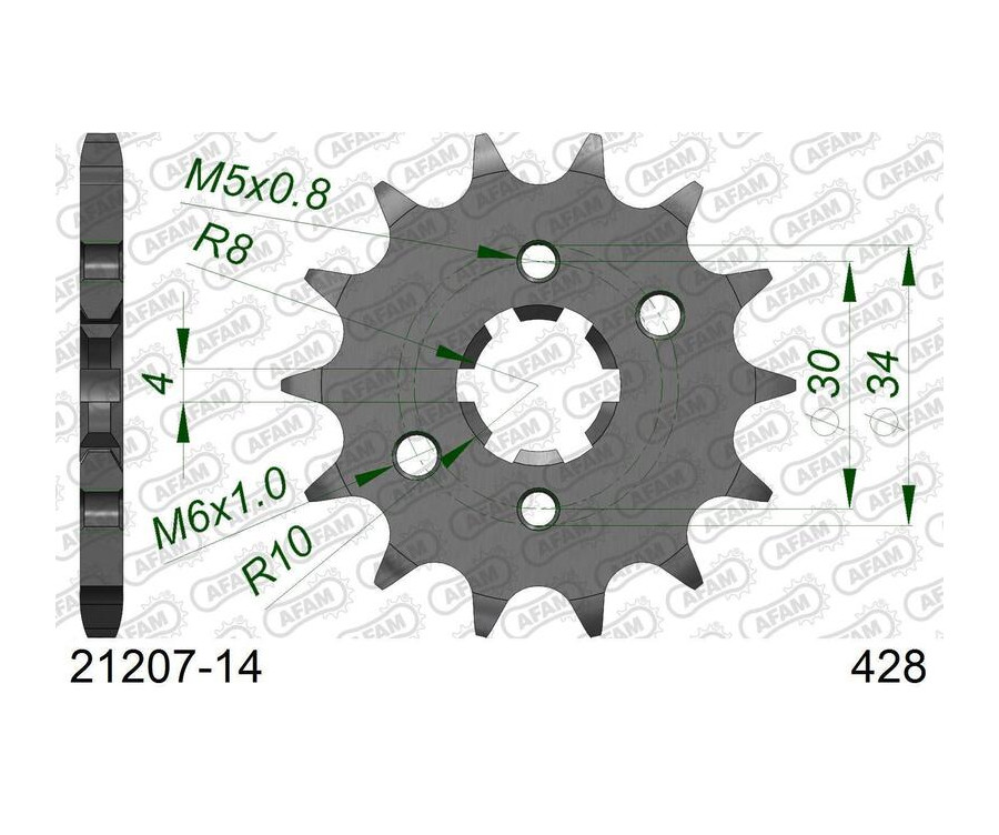 Pignon AFAM acier standard 21207 - 428