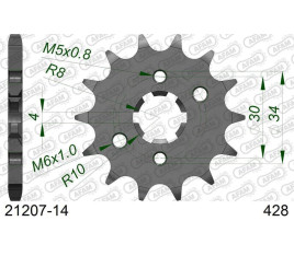 Pignon AFAM acier standard 21207 - 428