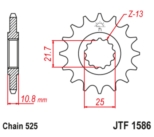 Pignon JT SPROCKETS acier anti-bruit 1586 - 525 - 1126792002