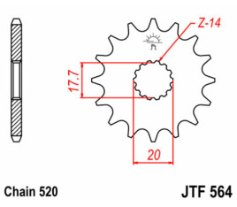 Pignon JT SPROCKETS acier standard 564 - 520