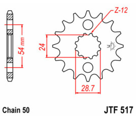 Pignon JT SPROCKETS acier standard 517 - 530