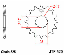 Pignon JT SPROCKETS acier standard 520 - 525