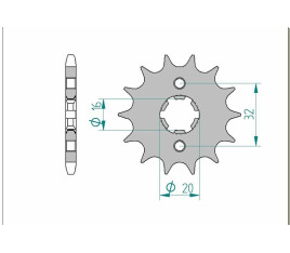 Pignon AFAM acier standard 21208 - 428