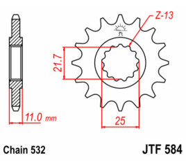 Pignon JT SPROCKETS acier standard 584 - 532