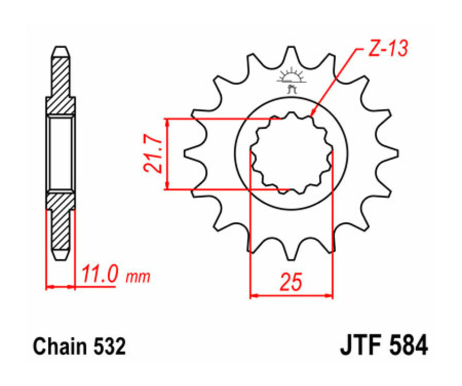 Pignon JT SPROCKETS acier standard 584 - 532