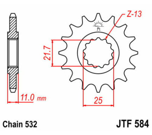 Pignon JT SPROCKETS acier standard 584 - 532 - 1077455003