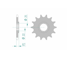 Pignon AFAM acier standard 73301 - 520