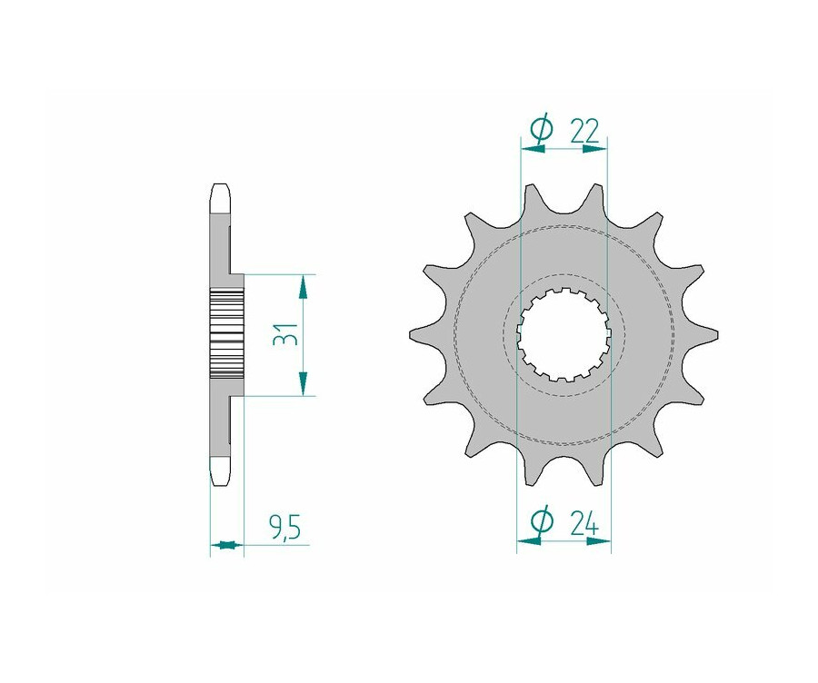 Pignon AFAM acier standard 22406 - 520