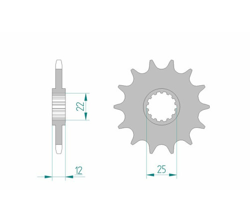 Pignon AFAM acier standard 94313 - 520