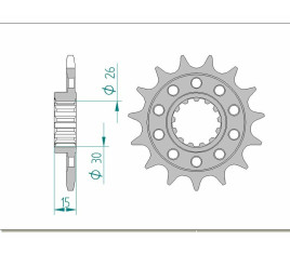 Pignon AFAM acier standard 166801 - 520