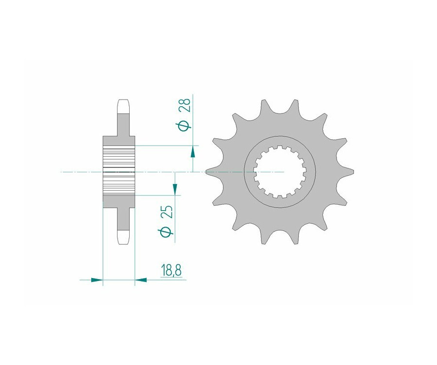 Pignon AFAM acier standard 61600 - 525