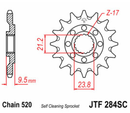 Pignon JT SPROCKETS acier anti-boue 284 - 520