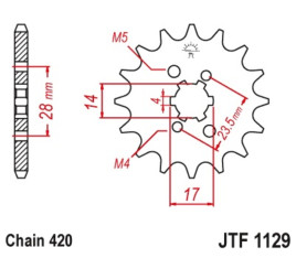 Pignon JT SPROCKETS acier standard 1129 - 420