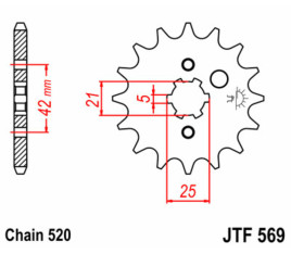 Pignon JT SPROCKETS acier standard 569 - 520