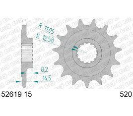 Pignon AFAM acier standard 52619 - 520