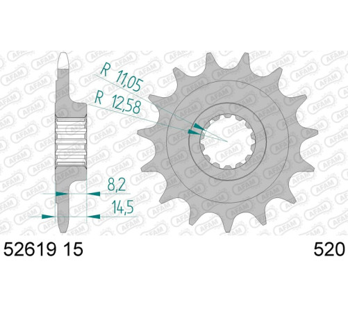 Pignon AFAM acier standard 52619 - 520