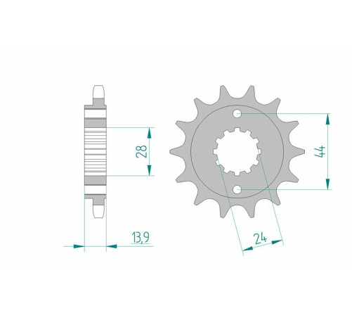 Pignon AFAM acier standard 20606 - 525