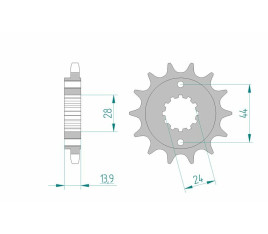 Pignon AFAM acier standard 20606 - 525