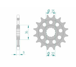 Pignon AFAM acier standard 94900 - 525