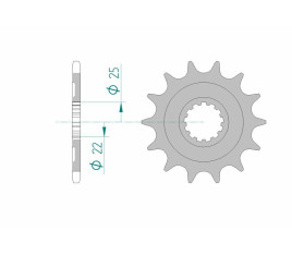 Pignon AFAM acier anti-boue 27502 - 520